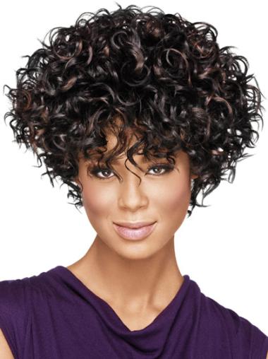Short Synthetic Suitable Black African Wigs Layered