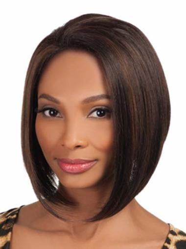 Beautiful Brown African American Womens Wigs Without Bangs