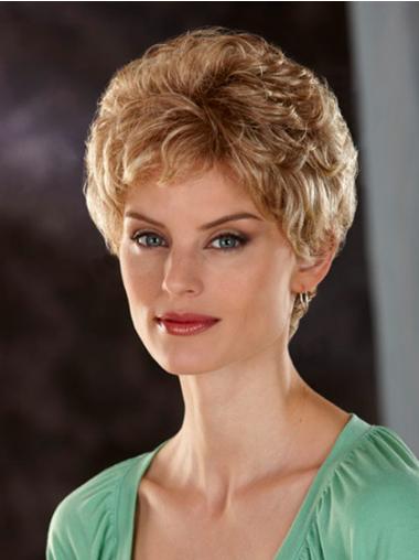 Fashionable Lace Front Wavy Short Synthetic Blonde Wigs