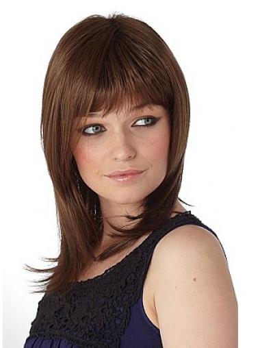 Auburn Straight Shoulder Length Synthetic Heat Resistant Wigs