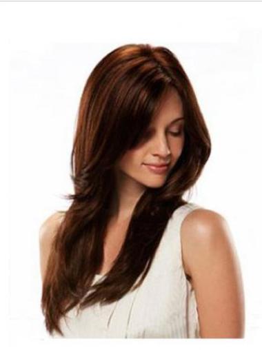Buy Full Lace Human Hair Wigs Straight Auburn Long Natural Without Bangs