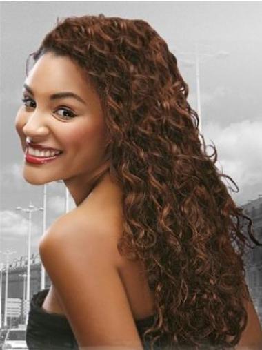 Auburn Curly Long Cheap Full Lace Wig Human Hair
