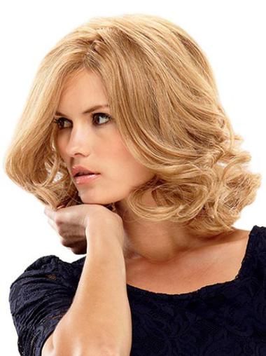Blonde Wavy Layered Shoulder Length Sassy Synthetic Wig