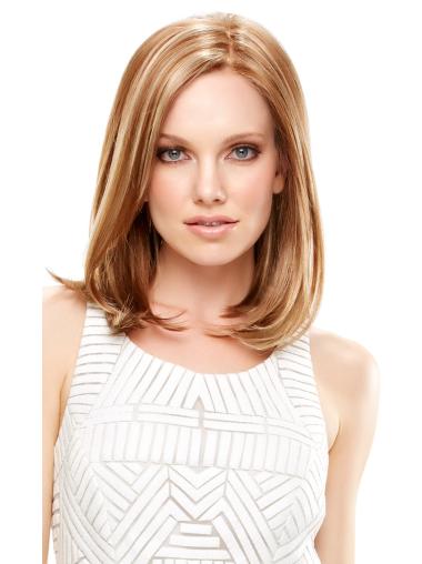 Synthetic Straight Lace Front Fabulous Medium Lenght Blonde Wigs