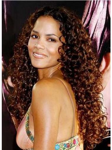 Lace Front Without Bangs Long Gorgeous Halle Berry Indian Remy Human Hair Wig