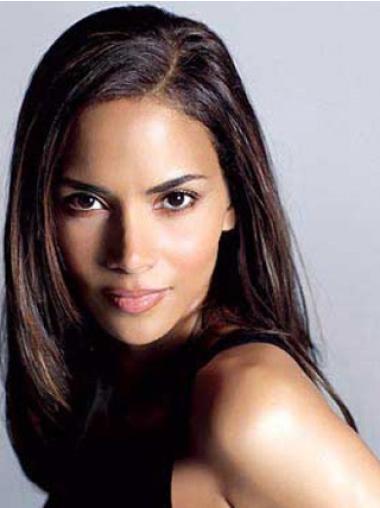 Lace Front Without Bangs Long Good Halle Berry Human Hair Wigs For Indian Hair
