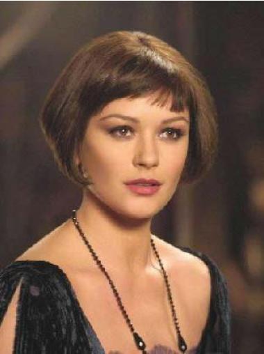Short Brown Straight Bobs Style Velma Kelly 100 Percent Remy Human Hair Wigs