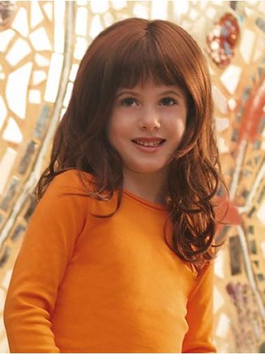 Auburn Curly Synthetic Amazing Kids Wig With Lace