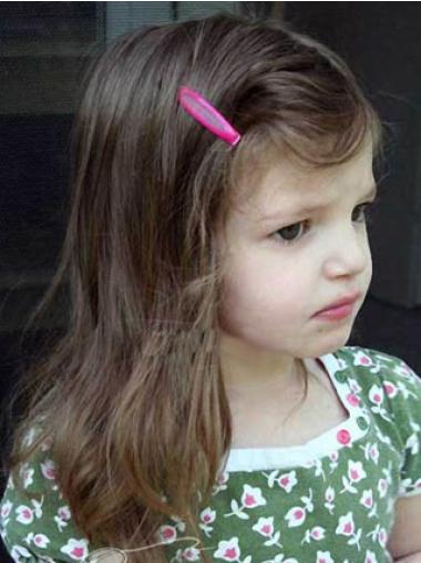 Designed Shoulder Length Children Human Hair Wigs Natural