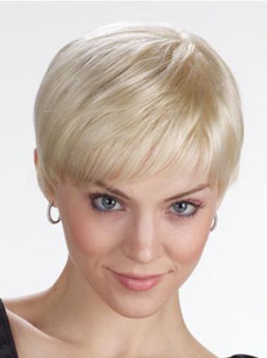 Synthetic Straight With Bangs Short Hair Lace Front Wigs