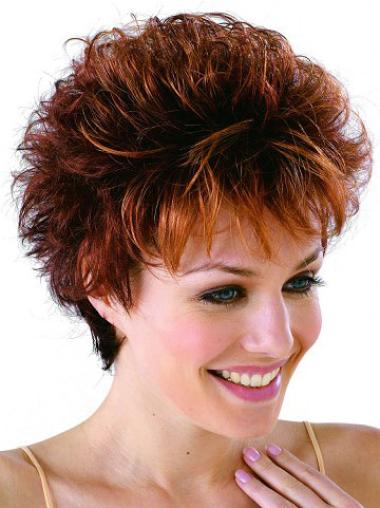 Auburn Cropped Classic Wavy Synthetic Wigs