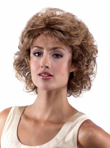 Brown Chin Length Classic Lace Front Curly Wigs