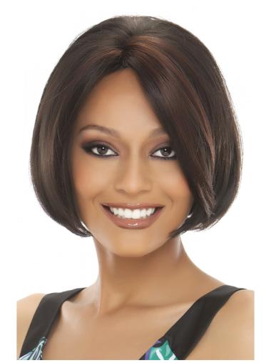 Affordable Straight Brown Short Lace Front Human Hair Wigs
