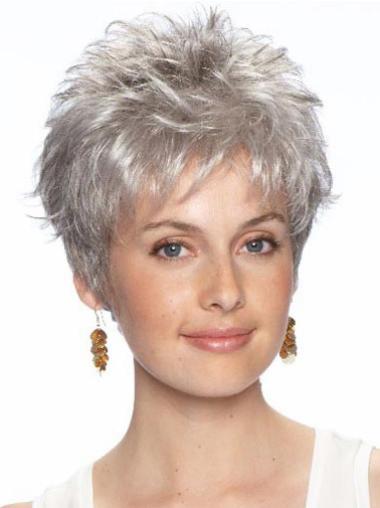 Incredible Synthetic Lace Front Wavy Grey Silver Wig
