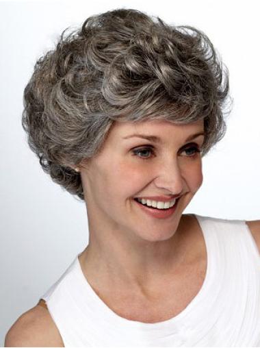 Lace Front Wavy Synthetic Best Srort Grey Wig