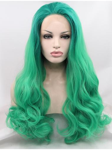 Modern Synthetic 26 Inches Colorful Lace Front Curly Wigs