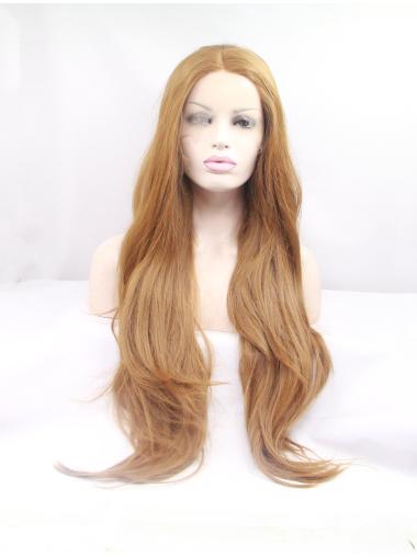 Blonde Layered 32 Inches Affordable Best Synthetic Lace Wigs