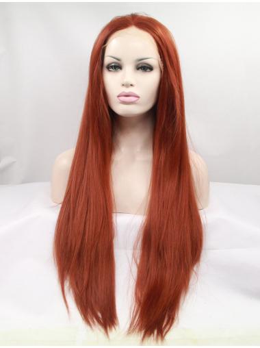 Straight Long 32 Inches Cheap European Lace Front Wigs