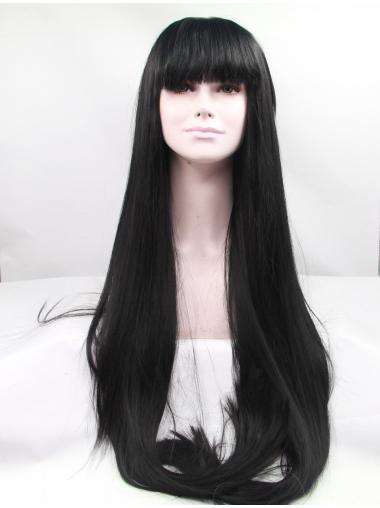 Straight Long 42 Inches Flexibility Glue Less Lace Wig