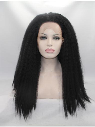 Kinky Long 17 Inches Discount Best Natural Lace Front Wigs For Sale