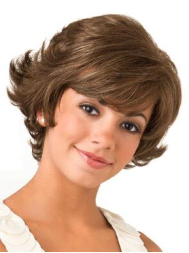 Brown Bobs 8" Designed Synthetic Lace Front Short Wavy Hair Wig