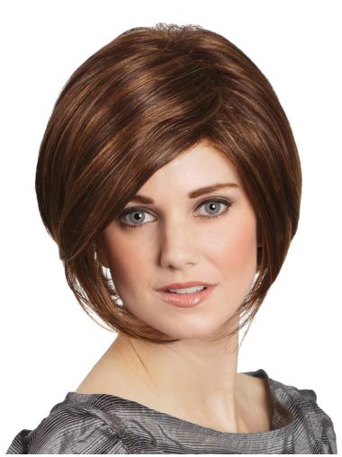 Auburn Chin Length Synthetic Lace Front Wigs Celebrity Hairstyles