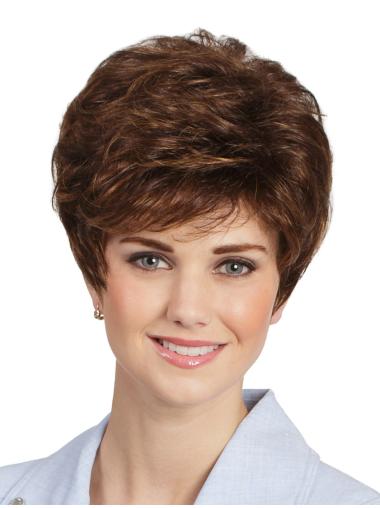Short Wavy Brown Ideal Classic Beautiful Synthetic Wigs
