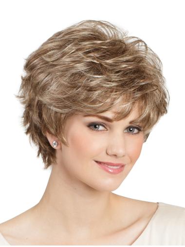 Wavy Blonde Good Classic Short Synthetic Wigs For Sale
