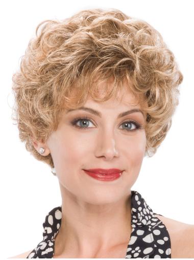Curly Discount Classic Short Synthetic Blonde Wigs