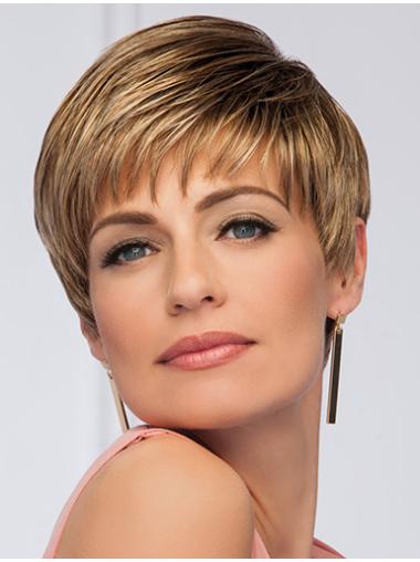Straight Cropped 5 Inches Flexibility Wigs With Monofilament Top