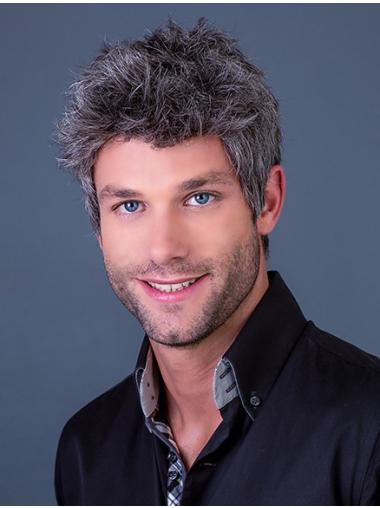 Straight 4 Inches Cropped Fashion Synthetic Style Wigs For Men