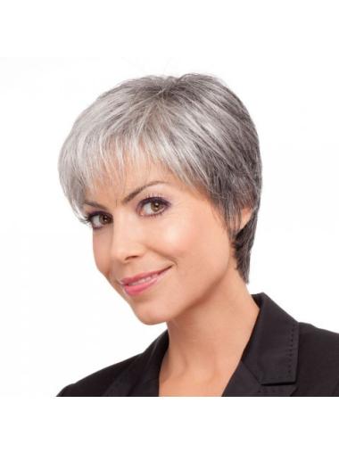 Gorgeous Short Lace Front Straight Ash Grey Wig