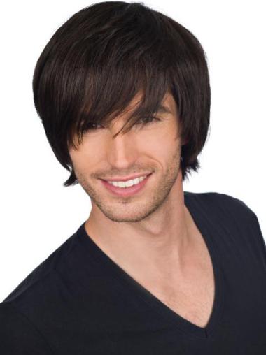8 Inches Straight Popular Full Lace Wigs For Men Short Hair