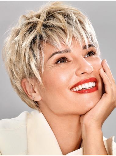 Short Style Hair Wigs 8" Straight Blonde Synthetic Wigs