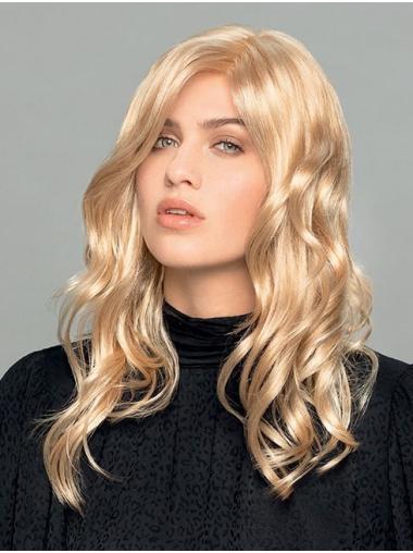 Lace Front Blonde Top Layered Synthetic Wavy Long Wigs