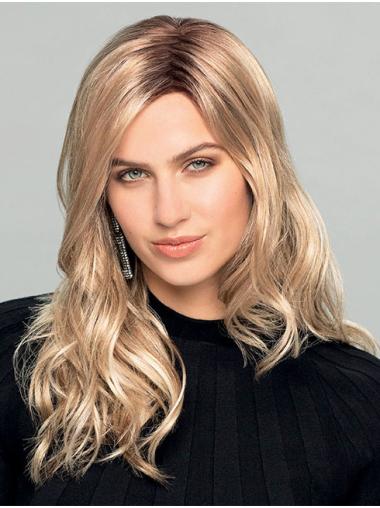 No-fuss Without Bangs Synthetic Blonde Long Wavy Monofilament Wig