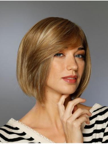 Incredible Synthetic Chin Length Blonde Straight 100% Hand-tied Bob Wigs