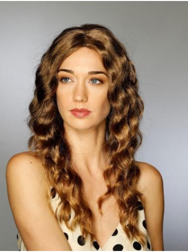 Capless Brown Ideal Without Bangs Synthetic Curly Long Wigs