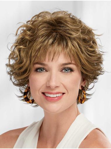 Wavy Layered Capless Synthetic Blonde Flexibility Ladies Short Wigs