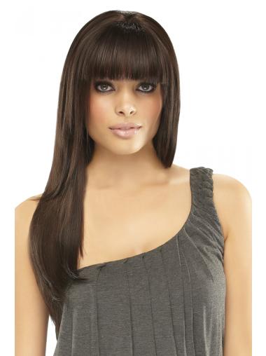 Remy Human Hair Straight 7.5"(As Picture) Brown Fringe Topper From