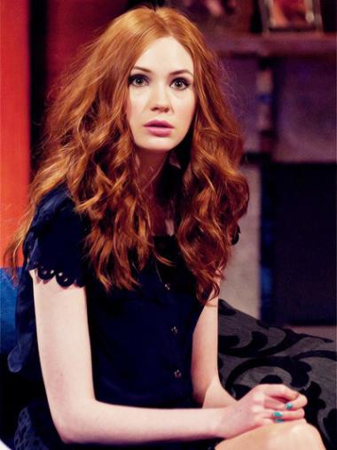 Celebrity Lacefront Wig Without Bangs Synthetic Soft Karen Gillan