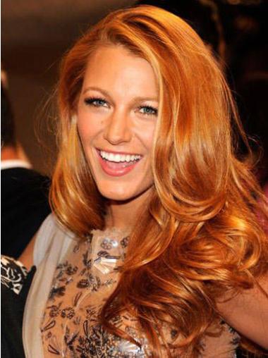 Custom Full Lace Human Hair Without Bangs Wavy Top 16" Blake Lively Wigs