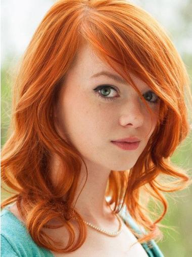Copper Wavy Synthetic 16 Inches Celebrity Wigs