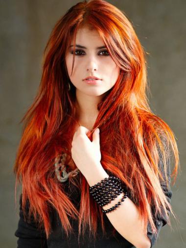 Capless Copper Real Hair Wigs Online
