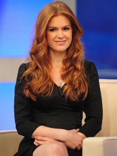 Full Lace Copper Long Convenient Isla Fisher Remy Human Hair Wig