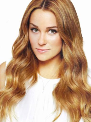 Copper Long 20" Affordable Jojo Fletcher Full Lace Remy Hair Wigs