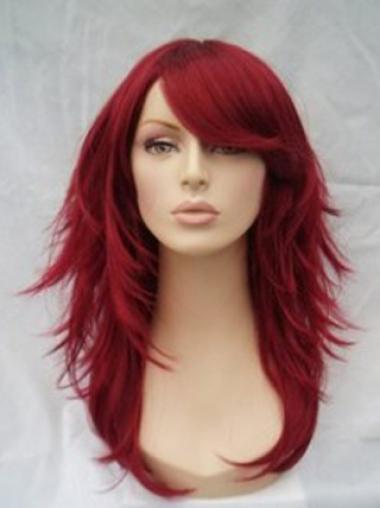 Capless With Bangs 18" Incredible Real Wigs Red Hair