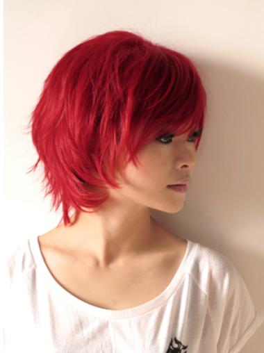 Red Online Short Natural Hair Wigs