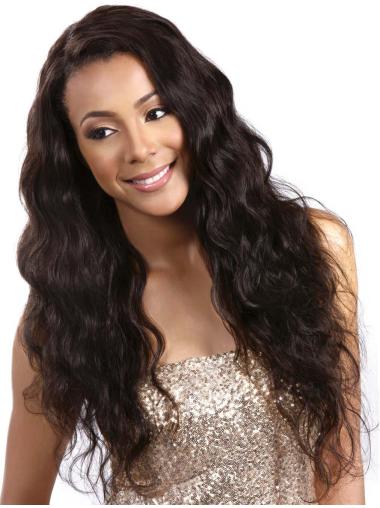 No-Fuss Brazilian Remy Hair Long Wavy Black Women Human Wigs