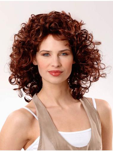 100% Hand-Tied Auburn Gorgeous Remy Curly Hair Wigs
